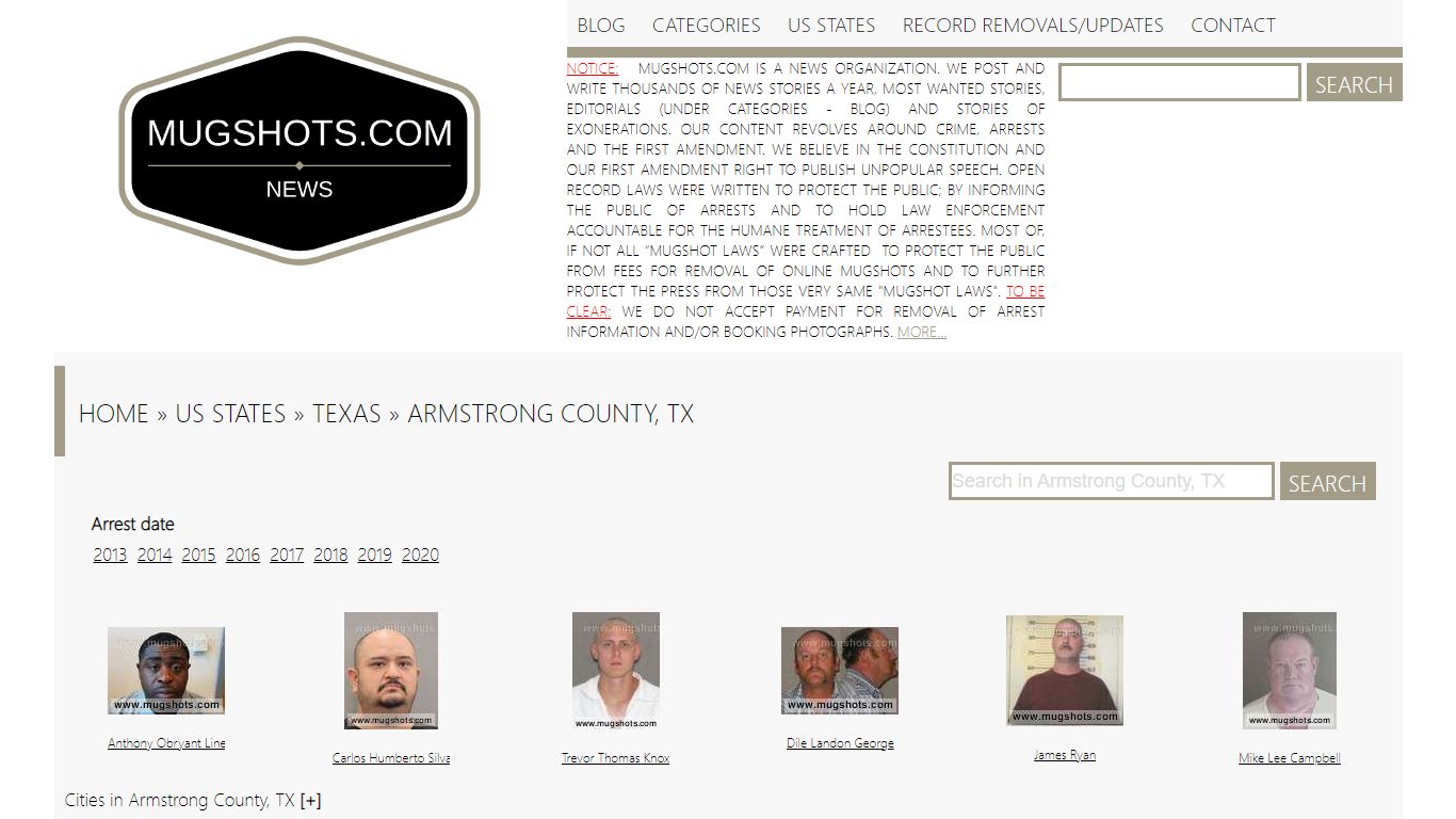 Best search engine for True crime stories | Mugshots.com