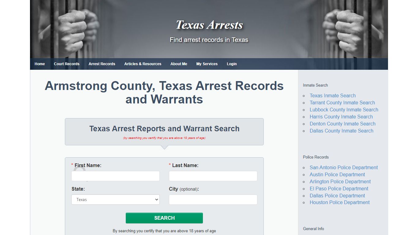 Armstrong County, Texas Arrest Records and Warrants